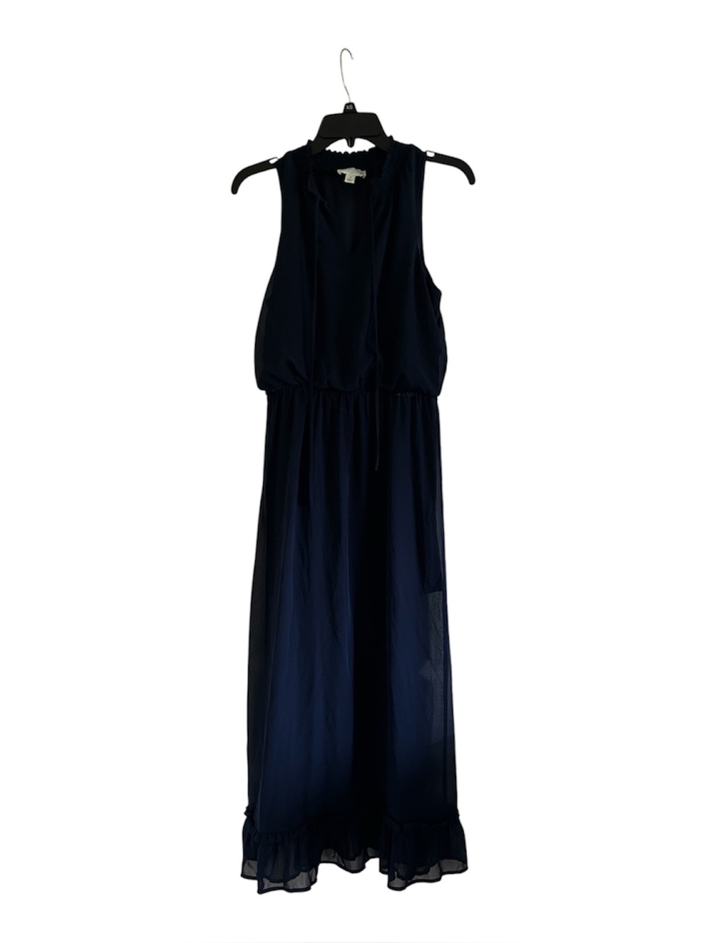 June & Ivy Tiered Navy Blue Sleeveless Size Small Ruffle-Hem Maxi Dress